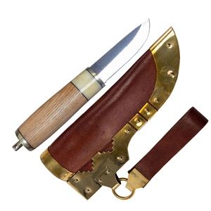 GOTLAND VIKNIG POCKET Cuchillo de cocina mejor calificado Hoja de Damasco de acero al carbono con mango de madera de Fresno Espaciadores de hueso Refuerzo de latón - Product Image 2