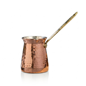 Auténtica cafetera turca Cezve, Briki griega, cafetera de cobre martillada a mano, olla árabe armenia para estufa con mango de latón - Product Image 1