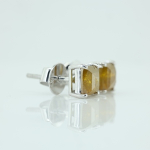Sultanite Rectangle Shape Gold Plated 925 Sterling Silver <b>Stud</b> Earrings Handcrafted Wedding Jewelry - Product Image 2