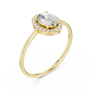 Bague solitaire ovale en or jaune de luxe pour femme, élégante, pour fiançailles, mariage, anniversaire, bijou de mode, cadeau - Product Image 4