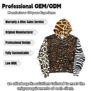 Sudadera con capucha personalizada al por mayor con estampado animal para hombre, gráfico salvaje, extragrande, de peso pesado, estilo urbano, con efecto desgastado - Product Image 5