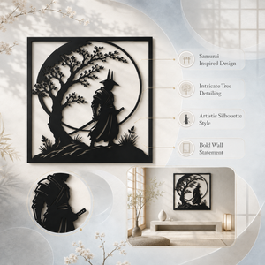 ของตกแต่งผนังลายต้นซามูไร |   งานศิลปะโลหะรูปเงาซามูไรญี่ปุ่น แรงบันดาลใจจากธรรมชาติ สำหรับแขวนผนังในห้องนั่งเล่น ห้องนอน บ้าน แบบ 3 มิติ - Product Image 5