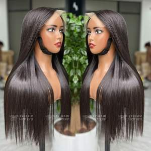 Raw Hair Wigs 7x7 HD Lace Front Wigs Super Bone Straight Human Hair Wigs 300g <b>Bleached</b> Knots Hand Made Raw Vietnamese Hair - Product Image 6