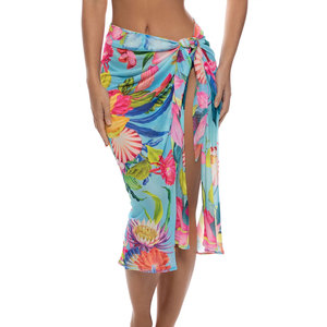 <b>Women</b> Printed Rayon Pareo Beach Sarong Summer Wrap <b>Skirt</b> Bikini Cover Up Vacation Travel Resort Holiday Clothing - Product Image 1