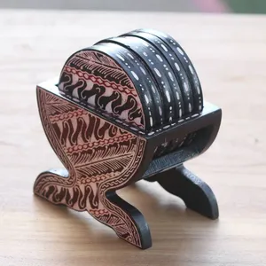 Juego de Posavasos de Madera con Diseño Moderno Grabado Personalizado, Ecológico, para Uso en el Hogar/Hotel, Redondo, 300/350 mm de Diámetro, Múltiples Opciones de Grosor - Product Image 3