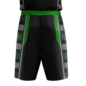 Tenue de basketball moderne - Ensemble maillot et short sublimé à col en V - Vêtements de sport légers et performants pour équipe de basketball - Product Image 3