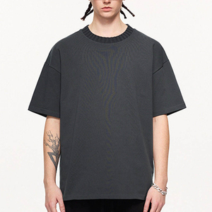 เสื้อยืดผู้ชายไซส์ใหญ่ คุณภาพสูง ผ้าฝ้าย 100% สตรีทแวร์ คอเต่าแบบสั่งทำ ผ้าหนา ทรงโอเวอร์ไซส์ หลวม สบาย - Product Image 1