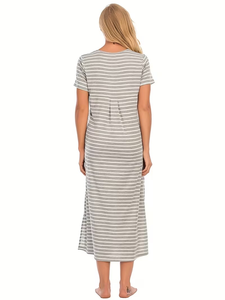 2026 Women's Animal Print 100% Cotton Breathable Super Soft Loose Short-Sleeve Sleep Dress & Pajama Set Spring Summer Bangladesh - Product Image 3