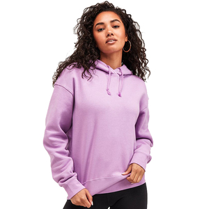 Sweat à capuche côtelé décontracté pour femme, hiver, avec poches, polyester/coton, en vente en ligne à prix réduits - Product Image 1