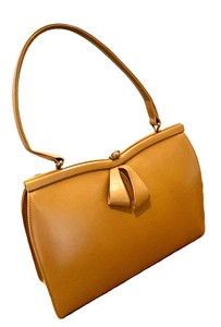 Bolso de Mano Royaa Vintage de Cuero Genuino Color Bronceado con Asa Superior en Forma de Sillín y Detalle de Lazo, Absolutamente Exquisito, de Lujo, Casual para Mujer - Product Image 2