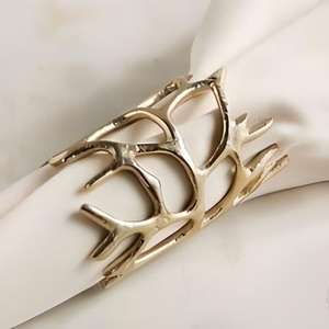 แหวนรองผ้าเช็ดปากทองเหลืองดีไซน์หรู ทำด้วยมือ อุปกรณ์ตกแต่งโต๊ะอาหารสำหรับโต๊ะอาหารหรูหราและตกแต่งร้านอาหารโรงแรม - Product Image 1