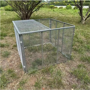 Cage à animaux moderne en métal robuste, enclos extérieur en acier galvanisé, abri sécurisé avec porte verrouillable pour usage agricole - Product Image 4