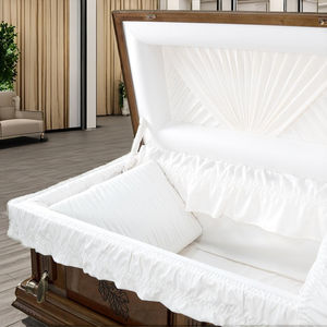 Ataúd de Madera WNT de Alta Calidad CKT2003 Estilo Norteamericano Venta Directa al por Mayor para Funerales Diseño de Hoja Caída Artículos Funerarios - Product Image 5