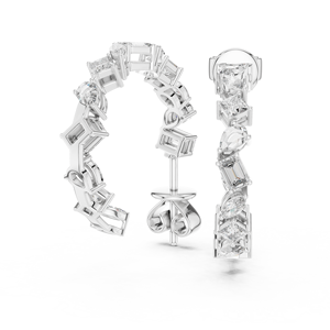 ต่างหูทองคำ 14K ประดับมอสซาไนต์หลากหลายรูปทรง รับรองโดย IGI ดีไซน์หรูหรา เหมาะสำหรับเป็นของขวัญในโอกาสครบรอบหรืองานเลี้ยง - Product Image 2