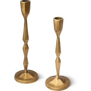 Ensemble de 2 bougeoirs en fer pour décoration intérieure, design en métal durable, bougeoirs à bougies coniques faits à la main - Product Image 3
