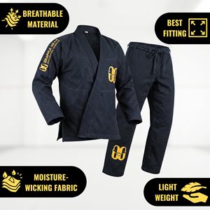 ชุดยิวยิตสู BJJ ผ้าคอตตอนเพิร์ลวีฟคุณภาพพรีเมียม รับสกรีนโลโก้ ระบายอากาศได้ดี น้ำหนักเบา ทนทาน เหมาะสำหรับฝึกซ้อม สำหรับผู้ชายและผู้หญิง - Product Image 2