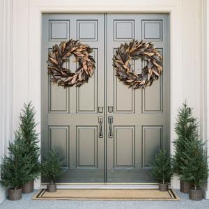 Guirlande réaliste de feuilles de magnolia, grande guirlande artificielle de feuillage brun pour la décoration de Noël et l'ornement mural de mariage européen - Product Image 2