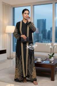 Wholesale AWAIS HOUSE Ethnic Wedding Evening Party Wear <b>Kaftan</b> Long Sleeve Floor Length Lightweight Plus Size Polyester Handmade - Product Image 4