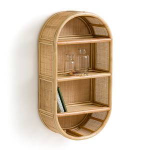 Étagères de rangement de style bohème, étagères de présentation tissées à la main, bibliothèque en rotin, présentoir à livres - Product Image 2