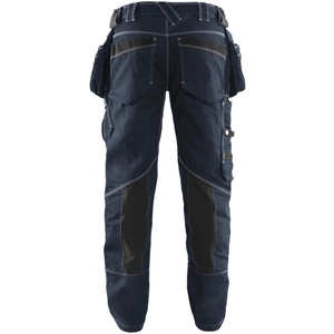 Pantalon cargo de travail bleu foncé pour homme, taille mi-haute, plusieurs poches, tissu 100 % polyester, coupe droite, léger et respirant - Product Image 4