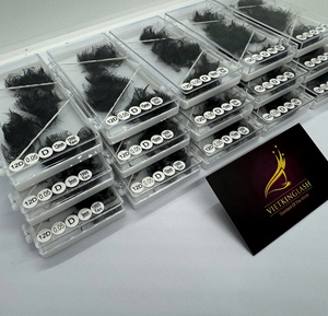 ขนตาปลอมแบบแฮนด์เมด วอลลุ่มธรรมชาติ ยาว หนา สีดำด้าน ฐานแหลม 12D - Product Image 4