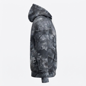 Sweat-shirt à capuche unisexe surdimensionné en polaire, hiver, uni, lavé, respirant, coupe-vent, avec poche - Product Image 5
