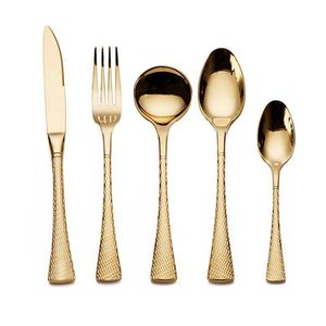 Ensemble de couverts en acier inoxydable doré sur mesure, cuillères, fourchettes et couteaux, 4 pièces, design moderne, pour les occasions de mariage. - Product Image 2