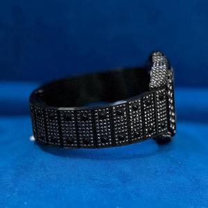 Montre-bracelet automatique de luxe en or, entièrement noire, sertie de moissanite carrée, cadran en verre, cadeau d'affaires et de mode pour homme - Product Image 3