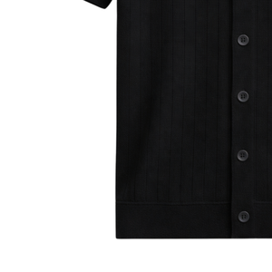 Polo de Punto a Rayas para Hombre, Manga Corta, Cierre de Botones, Algodón Premium Texturizado, Corte Ajustado, Estilo Casual Elegante, Ropa de Verano, Venta al Por Mayor - Product Image 3