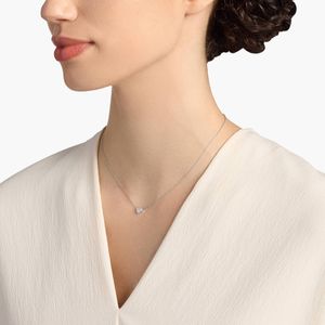 Mini Diamond Heart <b>Necklace</b> in White Gold - Product Image 4