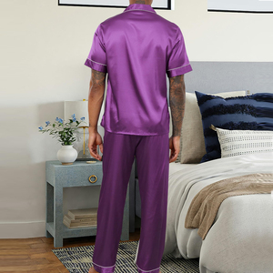 Conjunto de Pijamas de Seda para Hombre, Diseño Moderno, Precio al por Mayor, Cómodo, de Primera Calidad - Product Image 3