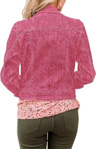 Premium Ladies Jean Jacket Washed <b>Denim</b> <b>Coat</b> Cotton Casual Button Up Streetwear Fashion Comfortable Everyday Stylish Fit Look - Product Image 3