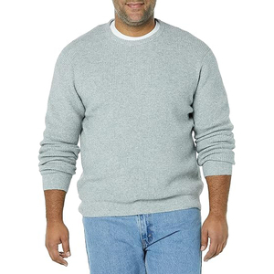 Men's Winter Viscose/Cotton Cable Knit <b>Pullover</b> <b>Sweater</b> Crew Neck Full Sleeve Solid Color Warm Anti-Pilling Front Logo - Product Image 4