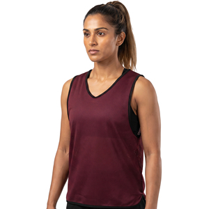 Chaleco deportivo de malla sin mangas para baloncesto femenino, chalecos personalizados para mujer, chaleco de baloncesto de malla con cuello en V para mujer - Product Image 6