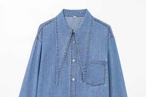Chemise en jean pour femme à manches longues, boutonnée, coupe ample, couleur unie, décontractée, printemps, en coton délavé - Product Image 3