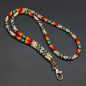 Boho Seed Beads Beaded <b>Lanyards</b> With Artistic Handmade Look Ethnic Seed Beads Beaded <b>Lanyards</b> <b>For</b> Fashion Lovers - Product Image 5