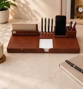 Premium PU Leather Eco-Friendly OLIVIA Brand Desk Organizer Weekly <b>Planner</b> Mobile Phone Stand Pen Holder Office Table <b>Organiser</b> - Product Image 6