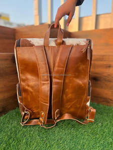 Sac à dos en cuir de vachette véritable de haute qualité, fait à la main, en cuir de vachette naturel véritable, sac d'ordinateur de travail décontracté vintage - Product Image 6