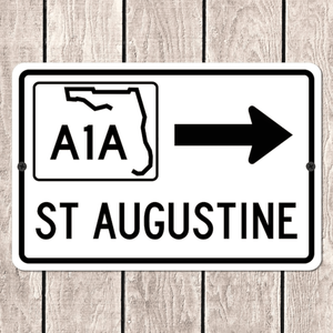 CIFbuy Targa Metallica Souvenir Autostradale A1A di St. Augustine, Florida, Decorazione da Parete, Servizio di Ritiro Disponibile - Product Image 1