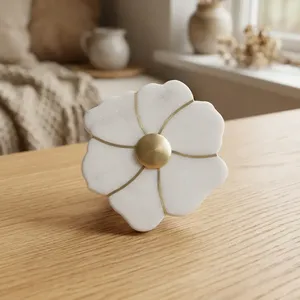 Elegant Luxury Flower <b>Marble</b> <b>Coasters</b> Set Premium Handmade Stone Cup <b>Coasters</b> Waterproof Heat Resistant Dining Table Accessories - Product Image 5