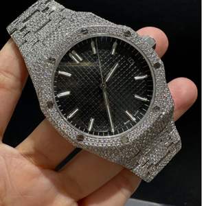 Reloj de Alta Calidad con Diamantes Cultivados en Laboratorio DEF, Caja Cuadrada de Aleación de 40 mm, Esfera de Cristal, Estilo Ejecutivo de 20 mm, Incoloro, Estilo Hip Hop, Edición Limitada - Product Image 4