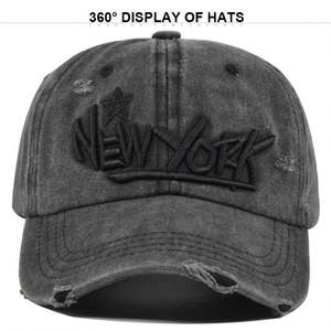 Gorra de Béisbol de 6 Paneles Bordada y Desgastada Personalizada al por Mayor, Estilo Dad Hat, Vintage, Deportiva, Formal, de Mezclilla Lavada, de Alta Calidad - Product Image 3