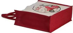 Heavy Duty Jute Picnic Tote <b>Bag</b> with Cotton Handles Reusable Carry <b>Bag</b> - Product Image 4