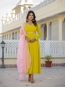 Traje Anarkali de Georgette Pesado para Mujer NOIIR PIGEON con Dupatta de Georgette a Juego |   Vestido Largo hasta el Suelo, Sin Arrugas, Completamente Cosido - Product Image 3