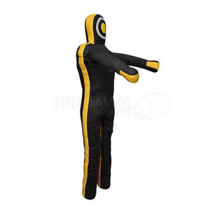 Precio al por mayor: Saco de boxeo de cuero con relleno de arena, pesado, color personalizado amarillo y negro, equipo de entrenamiento de boxeo - Product Image 2