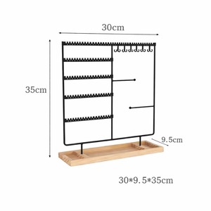 Support de présentation de bijoux pour l'organisation de la maison avec plateau en bois pour boucles d'oreilles, colliers, bagues et rangement d'accessoires, provenant d'Inde - Product Image 3