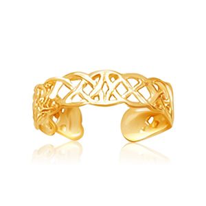 14k Yellow Gold Celtic Knot Style <b>Toe</b> <b>Ring</b> Fashionable Contemporary Design - Product Image 1