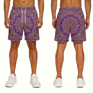 Shorts de sport en maille à motif marbré, respirants, légers, en polyester, pour l'entraînement athlétique - Product Image 6