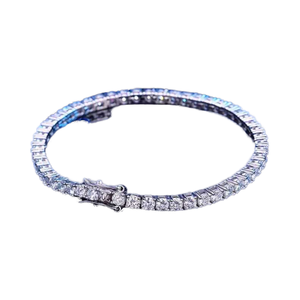 Moissanite Full Diamond 925 Argent Plaqué Bijoux de Fête de Mariage Dainty Round Cut Diamond 925 bijoux en argent pour Femmes et Hommes - Product Image 1