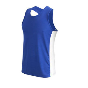 Conjunto de entrenamiento de boxeo azul y blanco de alta calidad, camiseta sin mangas con pantalones cortos, poliéster transpirable, ropa deportiva para todas las estaciones, conjunto de boxeo - Product Image 2